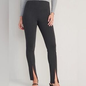 Old Navy XL Ponte Skin Skinny Extra HiRise Ponte Pant, Vented Front Hem, Black
